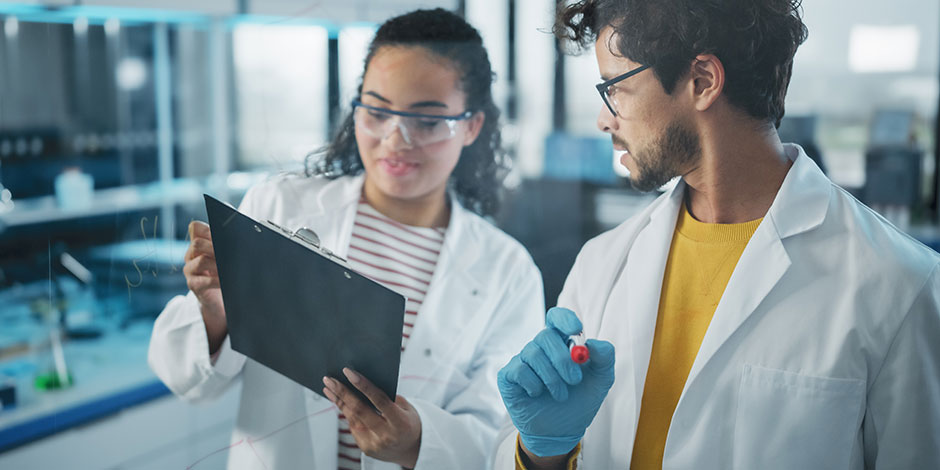 assessing the workflow in a cannabis lab